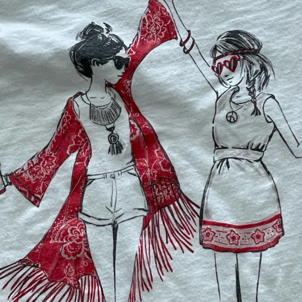 Justice Preppy‎ Girl Bohemian Girl Tshirt Size 12 Girls